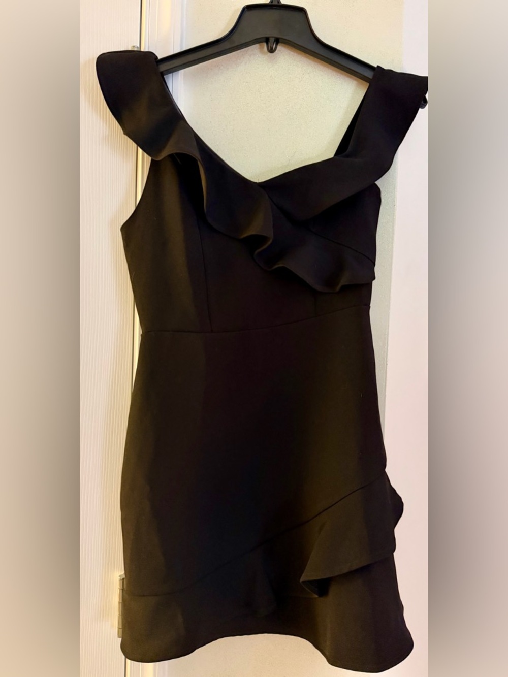 Express Black Ruffle Mini Dress - Picture 2 of 5